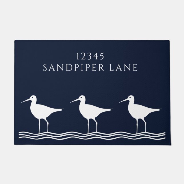 Paillasson Nautique Marine Blue Sandpipers Adresse (Devant)