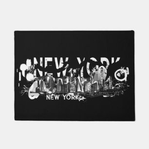 Paillasson New York City Manhattan Skyline - encre abstraite
