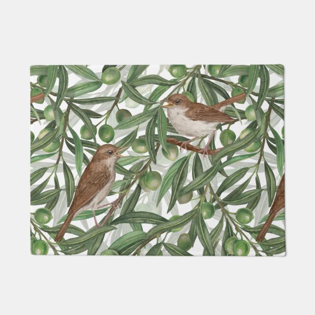 Paillasson Nightingales dans l'olivier (Devant)