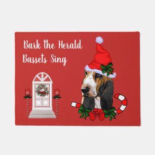 Paillasson Noël à la jolie Basset Hound