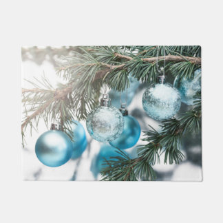 Paillasson Noël bleu