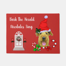 Paillasson Noël de la muse Airedale Terrier