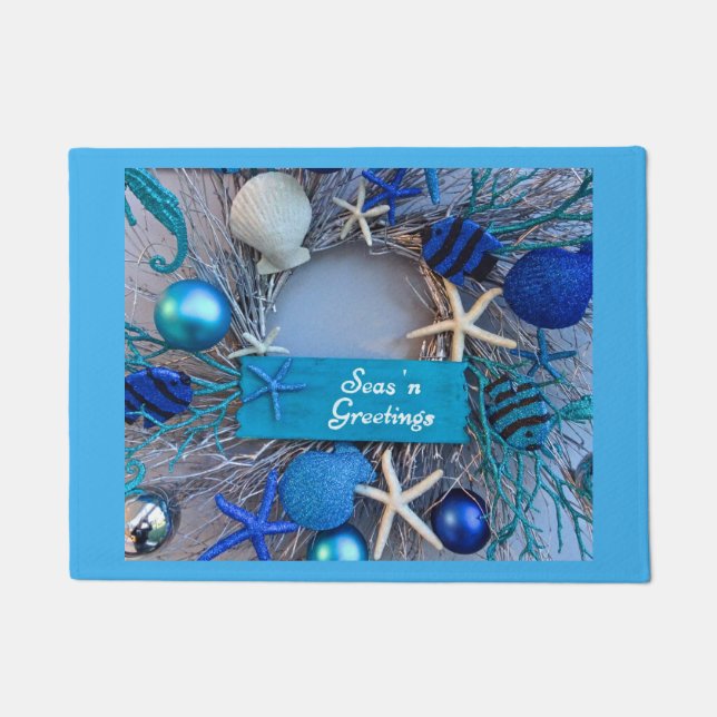 Paillasson Noël de Noël des coquillages côtiers tropicaux (Devant)