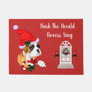 Paillasson Noël du chien de boîte mignon