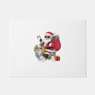 Paillasson Noël Éclairage Père Noël équitation Chih Tzu Chien