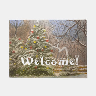 Paillasson Noël en forêt, par Gary Poling