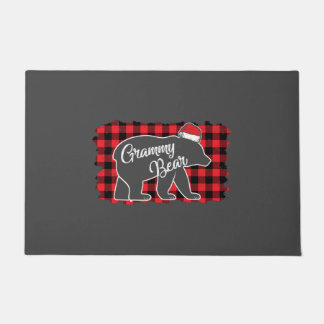 Paillasson Noël Grammy Ours Noël Rouge Plaid Buffle