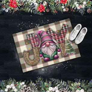 Paillasson Noël Joy Nordic Gnome Plaid Girly