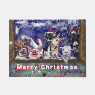 Paillasson Noel Matelas amusant Animal Party Joyeux Noël