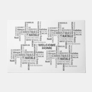 PAILLASSON NOËL MODERNE EN DIFFÉRENTES LANGUES BLANCHES