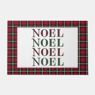 Paillasson Noel Rouge & Vert Plaid À damiers Motif Noël