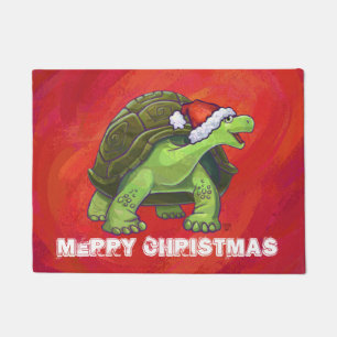 Paillasson Noël tortue en rouge