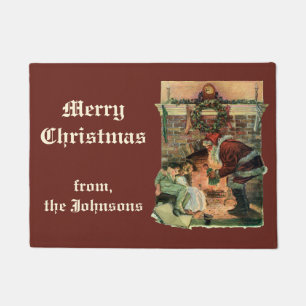 Paillasson Noël Vintage, Père Noël Victorien Enfants