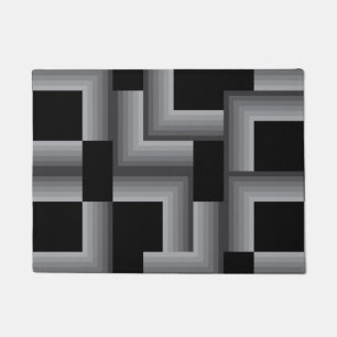 Paillasson Noir, argent, cool, uniques, carrés tendance