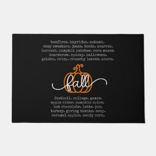 Paillasson Noir Bonjour Automne Définition Mots Citrouille Au