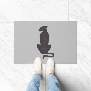 Paillasson Noir Chat Silhouette grand porte mat