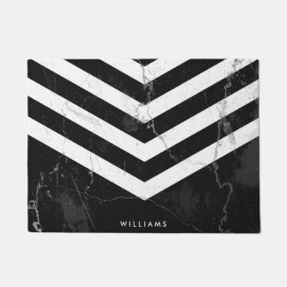 Paillasson Noir et Marbre blanc