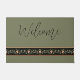 Paillasson Noir Vert Et Pêche