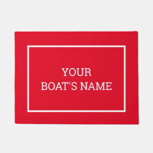 Paillasson Nom de bateau personnalisé Dock Mat Rouge