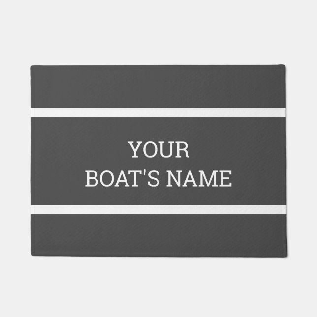 Paillasson Nom de bateau personnalisé Mat à quai (Devant)