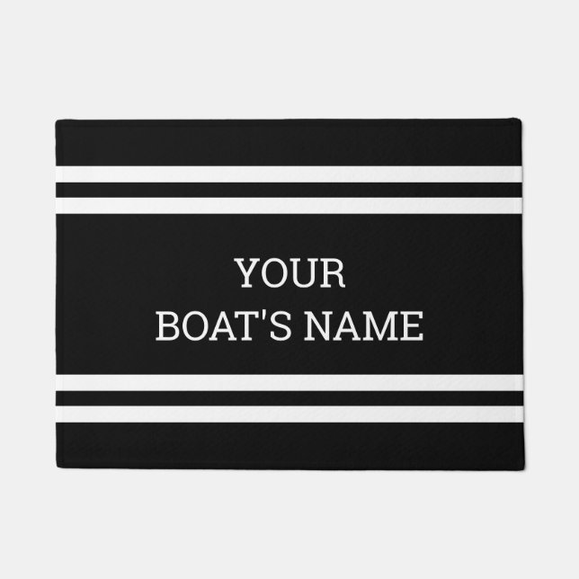 Paillasson Nom de bateau personnalisé Mat à quai (Devant)