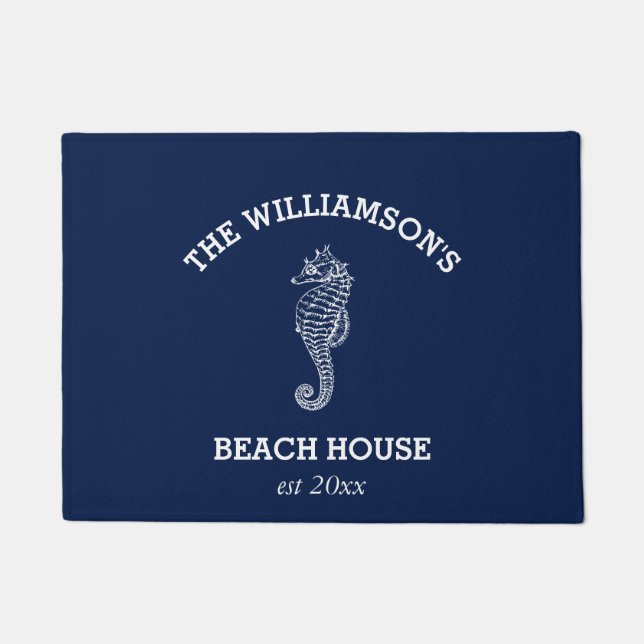 Paillasson Nom de famille de la marine Maison de plage | Seah (Devant)