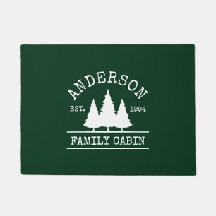Paillasson Nom de famille du cabine Groenland Pins vert