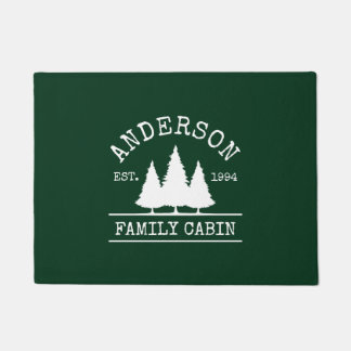 Paillasson Nom de famille du cabine Groenland Pins vert