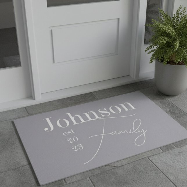Paillasson Nom de famille du script moderne personnalisé (Créateur téléchargé)