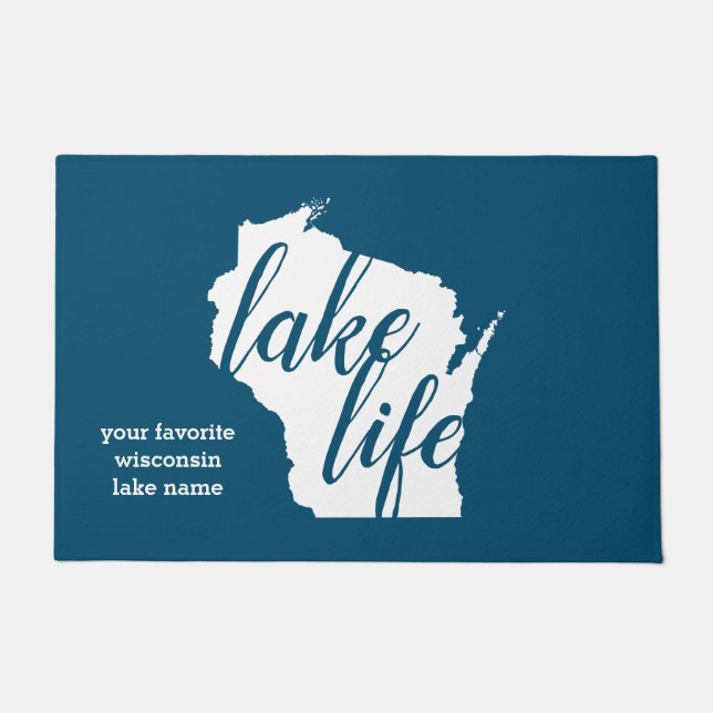 Paillasson Nom de lac customisé par Wisconsin life de lac (Devant)