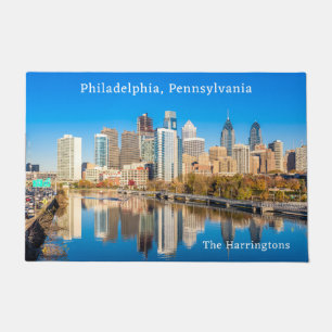 Paillasson Nom et texte personnalisés Philadelphia Pennsylvan