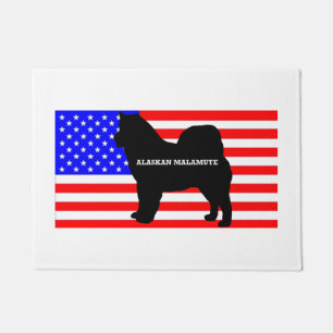 Paillasson nom malamute d'Alaska silo sur drapeau