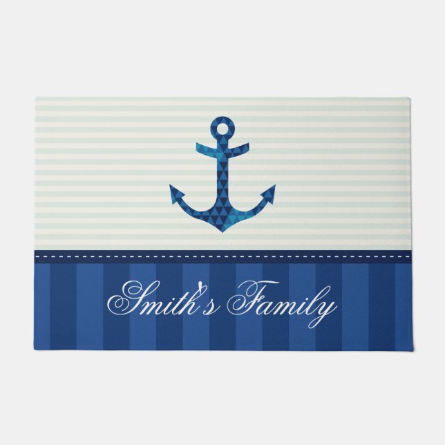 Paillasson Nom nautique de coutume d'Ancre de motif de (Devant)