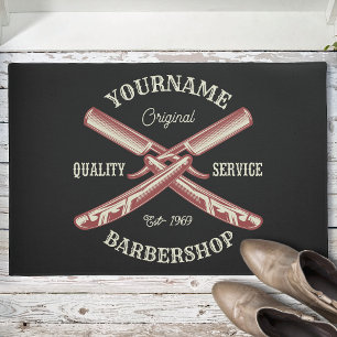 Paillasson NOM PERSONNALISÉ Barber Droit Razor Barbershop