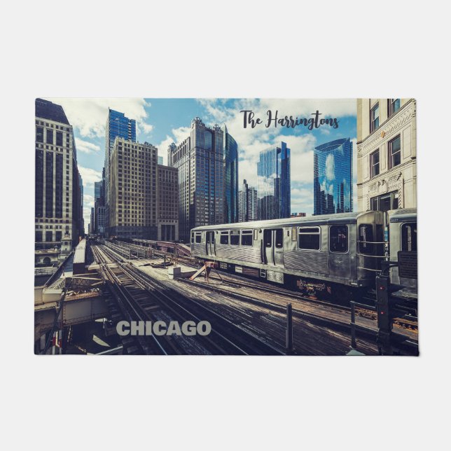 Paillasson Nom personnalisé Chicago USA (Devant)