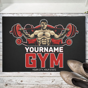 Paillasson NOM personnalisé Fitness Accueil GYM Poids Lifting