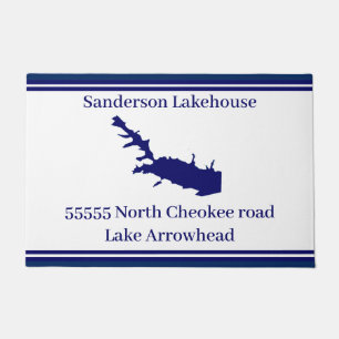 Paillasson Nom personnalisé Lac Arrowhead Carte Marine Blue D