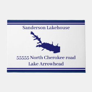 Paillasson Nom personnalisé Lac Arrowhead Carte Marine Blue D
