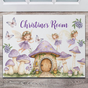 Paillasson Nom personnalisé Magie Fées Purple Garden