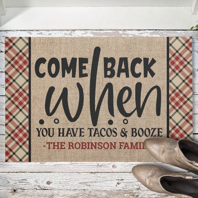 Paillasson Nom Personnalisé Revenez Quand Vous Avez Tacos Boz (Créateur téléchargé)
