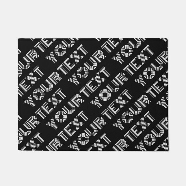 Paillasson Nom rétro-moderne gras ou Motif Word (Devant)