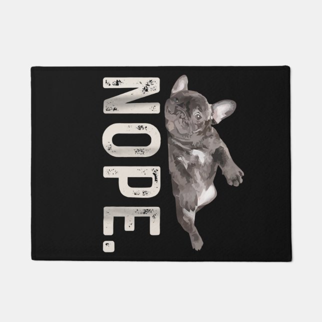 Paillasson Nope Lazy French Bulldog Amoureux des chiens Cadea (Devant)