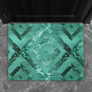 Paillasson Nordic Molten Jade Vert géométrique Abstrait