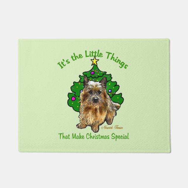 Paillasson Norwich Terrier Amateurs de Noël (Devant)