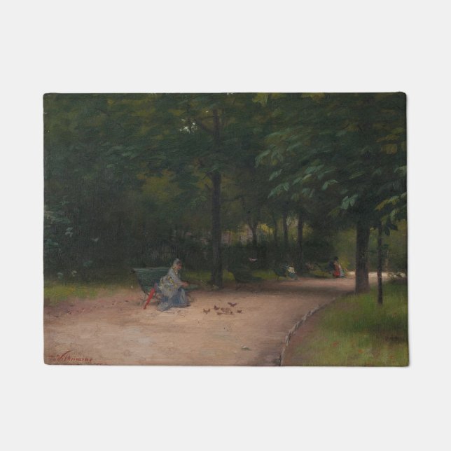 Paillasson Nourrir les oiseaux dans le parc (par Paul Peel) (Devant)