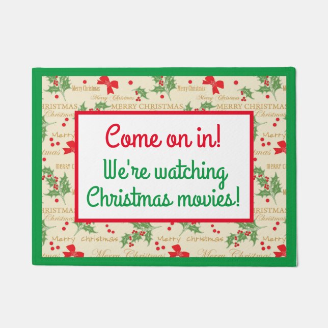 Paillasson Nous regardons les films de Noël ! (Devant)