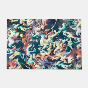Paillasson Nuages colorés sculptés dans les tons bleu et marr