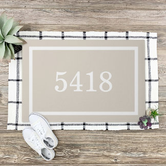 Paillasson Numéro d'adresse personnalisée en beige clair
