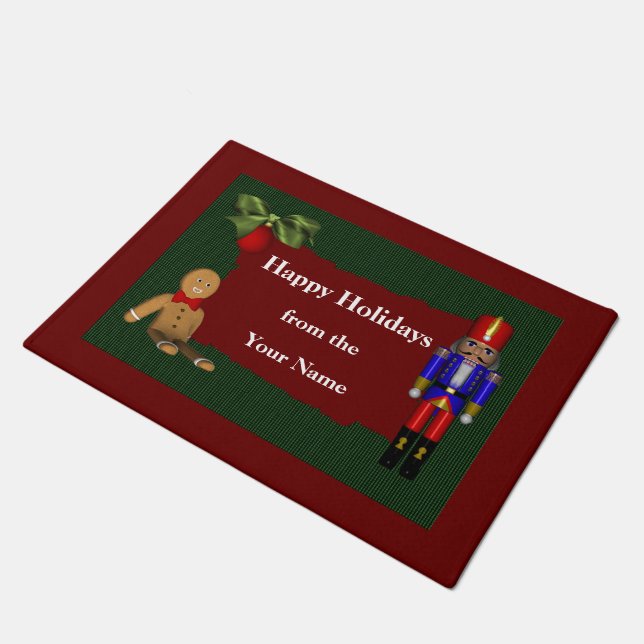 Paillasson Nutcracker Cookie Noël Fête Personnalisée (Incliné)