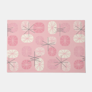 Paillasson Oblongs Motifs du milieu du siècle rose Vanille